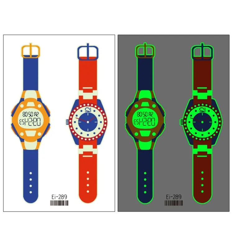 20 Stück wasserdichte leuchtende Cartoon-Uhr-Tattoo-Aufkleber für Kinder, Ei-289, EI-290, Ei-291, EI-292, Ei-293, Ei-294, Ei-295, Ei-296, Ei-297, Ei-298, Ei-299, EI-300
