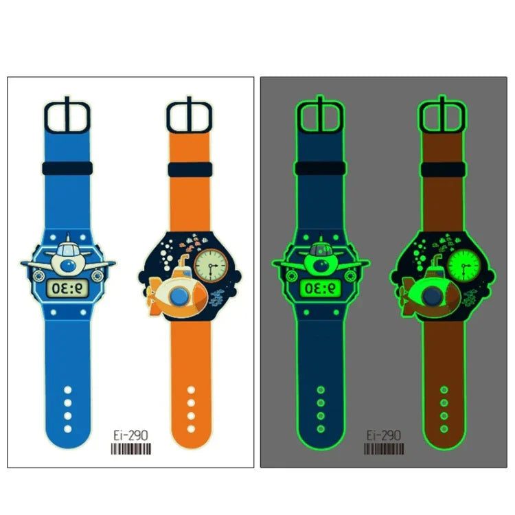 20 Stück wasserdichte leuchtende Cartoon-Uhr-Tattoo-Aufkleber für Kinder, Ei-289, EI-290, Ei-291, EI-292, Ei-293, Ei-294, Ei-295, Ei-296, Ei-297, Ei-298, Ei-299, EI-300