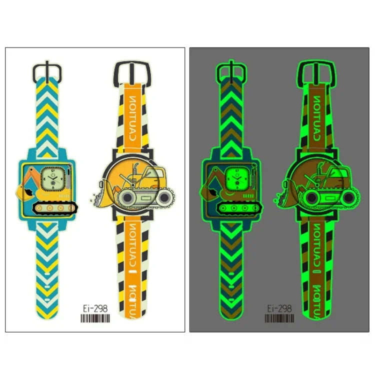 20 Stück wasserdichte leuchtende Cartoon-Uhr-Tattoo-Aufkleber für Kinder, Ei-289, EI-290, Ei-291, EI-292, Ei-293, Ei-294, Ei-295, Ei-296, Ei-297, Ei-298, Ei-299, EI-300