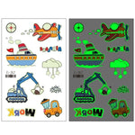 20 Stück wasserdichte Kinder leuchtende Cartoon-Transport-Auto-Tattoo-Aufkleber, Ei-261, Ei-262, Ei-263, Ei-264, Ei-265, Ei-266, Ei-267, Ei-268, Ei-269, Ei-270, Ei-271, Ei-272, Ei-273, Ei-274, Ei-275, Ei-276