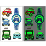 20 Stück wasserdichte Kinder leuchtende Cartoon-Transport-Auto-Tattoo-Aufkleber, Ei-261, Ei-262, Ei-263, Ei-264, Ei-265, Ei-266, Ei-267, Ei-268, Ei-269, Ei-270, Ei-271, Ei-272, Ei-273, Ei-274, Ei-275, Ei-276
