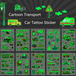 20 Stück wasserdichte Kinder leuchtende Cartoon-Transport-Auto-Tattoo-Aufkleber, Ei-261, Ei-262, Ei-263, Ei-264, Ei-265, Ei-266, Ei-267, Ei-268, Ei-269, Ei-270, Ei-271, Ei-272, Ei-273, Ei-274, Ei-275, Ei-276