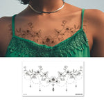 10 Stück wasserfeste Tattoo-Aufkleber zur Abdeckung von Narben an Schlüsselbein und Brust, BC-025, BC-026, BC-027, BC-028, BC-029, BC-030, BC-031, BC-032, BC-033, BC-034, BC-035, BC-036