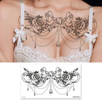 10 Stück wasserfeste Tattoo-Aufkleber zur Abdeckung von Narben an Schlüsselbein und Brust, BC-025, BC-026, BC-027, BC-028, BC-029, BC-030, BC-031, BC-032, BC-033, BC-034, BC-035, BC-036