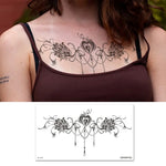 10 Stück wasserfeste Tattoo-Aufkleber zur Abdeckung von Narben an Schlüsselbein und Brust, BC-025, BC-026, BC-027, BC-028, BC-029, BC-030, BC-031, BC-032, BC-033, BC-034, BC-035, BC-036