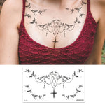 10 Stück wasserfeste Tattoo-Aufkleber zur Abdeckung von Narben an Schlüsselbein und Brust, BC-025, BC-026, BC-027, BC-028, BC-029, BC-030, BC-031, BC-032, BC-033, BC-034, BC-035, BC-036