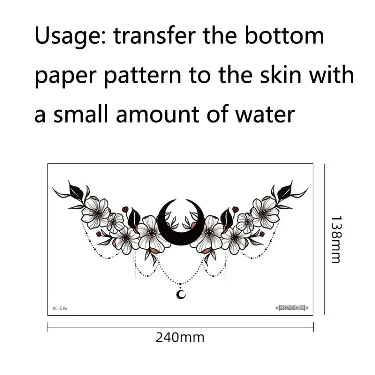 10 Stück wasserfeste Tattoo-Aufkleber zur Abdeckung von Narben an Schlüsselbein und Brust, BC-025, BC-026, BC-027, BC-028, BC-029, BC-030, BC-031, BC-032, BC-033, BC-034, BC-035, BC-036