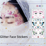 10 Stück wasserfeste Glitzer-Tattoo-Aufkleber für Musikfestivals, LG-001, LG-002, LG-003, LG-004, LG-005, LG-006