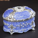 Metall Ovaler Diamant Schmuckaufbewahrungsbox Geburtstags- und Hochzeitsgeschenk, 8,5x6x6cm, 11x7,5x7cm