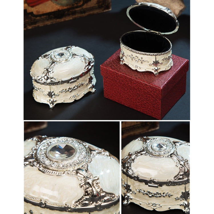 Metall Ovaler Diamant Schmuckaufbewahrungsbox Geburtstags- und Hochzeitsgeschenk, 8,5x6x6cm, 11x7,5x7cm
