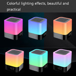 MUSKY Kabelloser Bluetooth-Lautsprecher Nachttisch-Wecker Berührungssensor Nachtlampe Mini-Lautsprecher, buntes Licht, weißes Licht