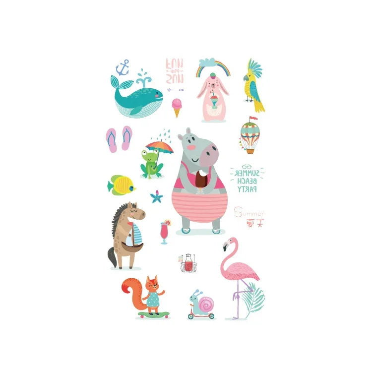 20 Stück wasserfeste, schweißabweisende Tattoo-Aufkleber mit niedlichen Tiermotiven für Kinder, EC-581, EC-582, EC-583, EC-584, EC-585, EC-590, EC-531, EC-591, EC-592, EC-593, EC-594, EC-614, EC-615, EC-617, EC-618