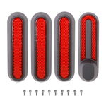 Elektroroller Rad Vier-Wege Seitenverkleidung mit Reflektierenden Streifen & Schrauben für Xiaomi Mijia 1S / Pro 2, Rot, Gelb
