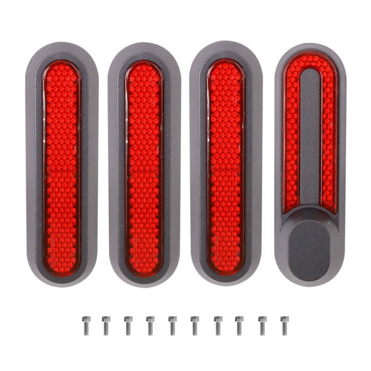 Elektroroller Rad Vier-Wege Seitenverkleidung mit Reflektierenden Streifen & Schrauben für Xiaomi Mijia 1S / Pro 2, Rot, Gelb