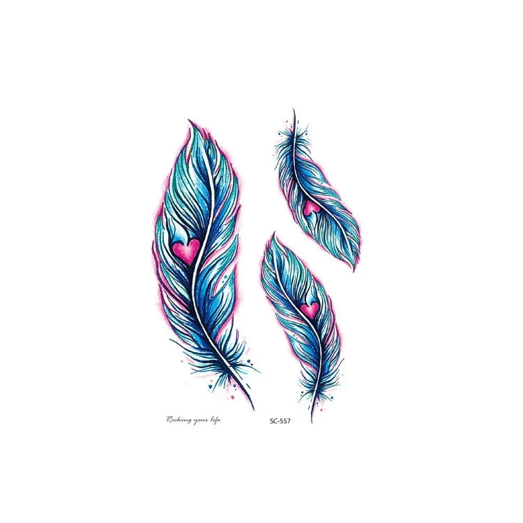 20 Stück wasserfeste Blumen-Armtattoo-Aufkleber, SC-529, SC-557, SC-558, SC-559, SC-561, SC-564, SC-551, SC-556, SC-552, SC-553, SC-554, SC-555