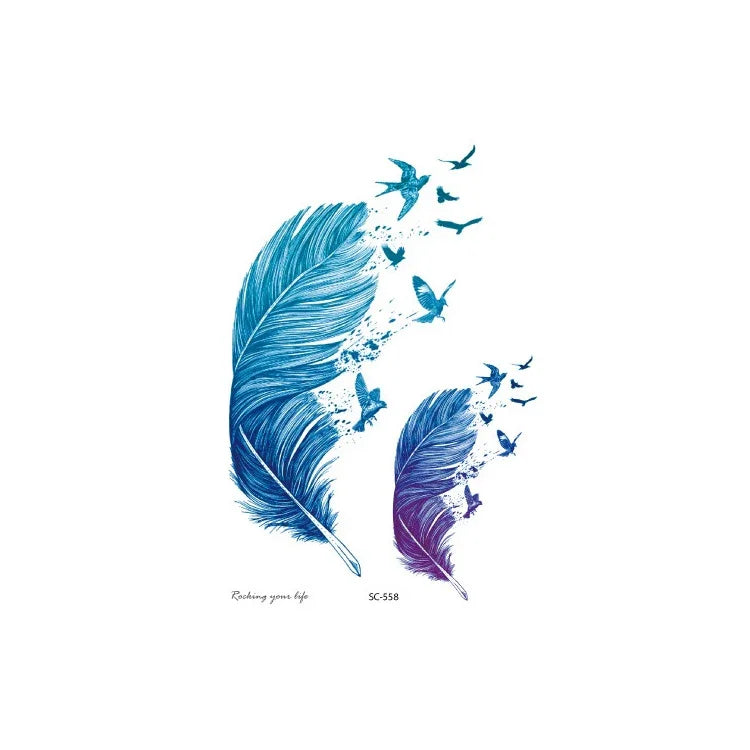 20 Stück wasserfeste Blumen-Armtattoo-Aufkleber, SC-529, SC-557, SC-558, SC-559, SC-561, SC-564, SC-551, SC-556, SC-552, SC-553, SC-554, SC-555