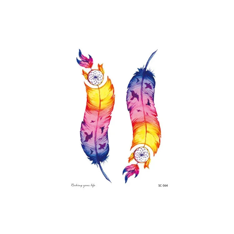 20 Stück wasserfeste Blumen-Armtattoo-Aufkleber, SC-529, SC-557, SC-558, SC-559, SC-561, SC-564, SC-551, SC-556, SC-552, SC-553, SC-554, SC-555
