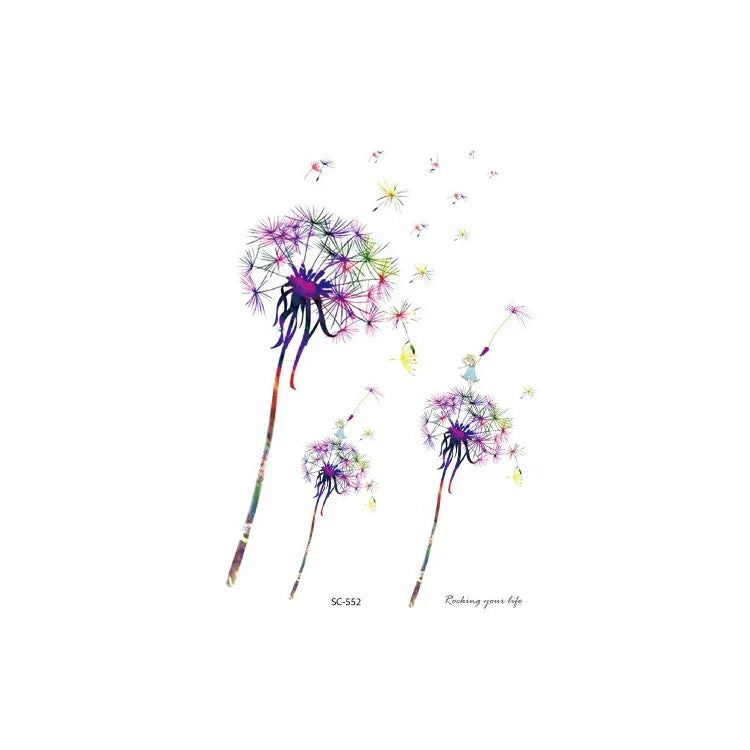 20 Stück wasserfeste Blumen-Armtattoo-Aufkleber, SC-529, SC-557, SC-558, SC-559, SC-561, SC-564, SC-551, SC-556, SC-552, SC-553, SC-554, SC-555