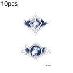 10 Stück wasserfeste, kleine, mit Süßwasser übertragbare Farbtattoo-Aufkleber, RC-501, RC-502, RC-503, RC-504, RC-505, RC-506, RC-507, RC-508, RC-509, RC-510, RC-511, RC-512, RC-513, RC-514, RC-515, RC-516