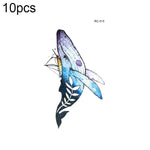 10 Stück wasserfeste, kleine, mit Süßwasser übertragbare Farbtattoo-Aufkleber, RC-501, RC-502, RC-503, RC-504, RC-505, RC-506, RC-507, RC-508, RC-509, RC-510, RC-511, RC-512, RC-513, RC-514, RC-515, RC-516