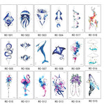 10 Stück wasserfeste, kleine, mit Süßwasser übertragbare Farbtattoo-Aufkleber, RC-501, RC-502, RC-503, RC-504, RC-505, RC-506, RC-507, RC-508, RC-509, RC-510, RC-511, RC-512, RC-513, RC-514, RC-515, RC-516