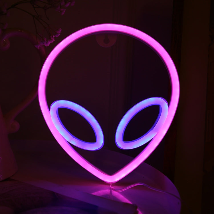 LED Personalisierte Neon-Dekorationslicht Modelllicht USB Batteriebox Doppelfunktion, Spez:, Außerirdischer, Planet, Rakete