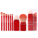 8-in-1 Mini-Make-up-Pinselset, quadratisch, tragbar, ausziehbar, Rougepinsel, Lidschattenpinsel, Anfänger-Make-up-Set, 8 in 1 (Milchweiß), 8 in 1 (Weinrot), 8 in 1 (Hellhaut), 8 in 1 (Hellblau)