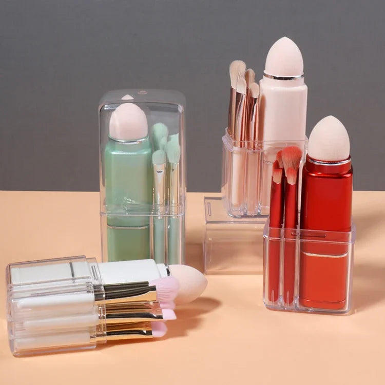 8-in-1 Mini-Make-up-Pinselset, quadratisch, tragbar, ausziehbar, Rougepinsel, Lidschattenpinsel, Anfänger-Make-up-Set, 8 in 1 (Milchweiß), 8 in 1 (Weinrot), 8 in 1 (Hellhaut), 8 in 1 (Hellblau)
