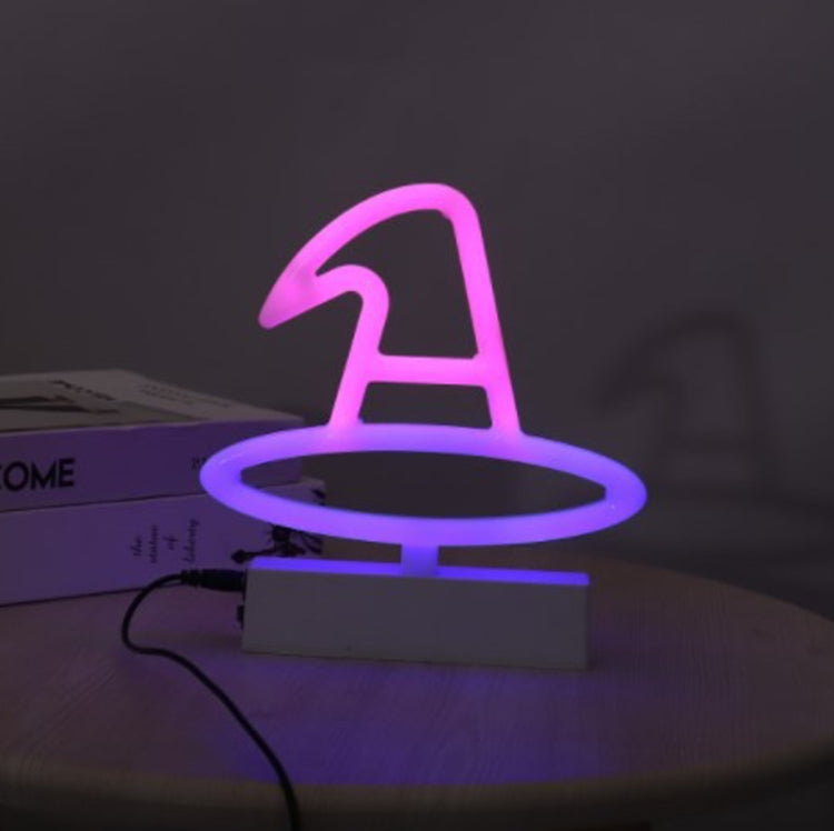 LED Neonlicht Festliche Atmosphäre Dekorationslichter Bar Shop Dekorationslichter, Hexenhut, Hexenbesen, Runde Flasche, Lange Flasche, Schädel, Bonbon, Boo, Fledermaus, Auge