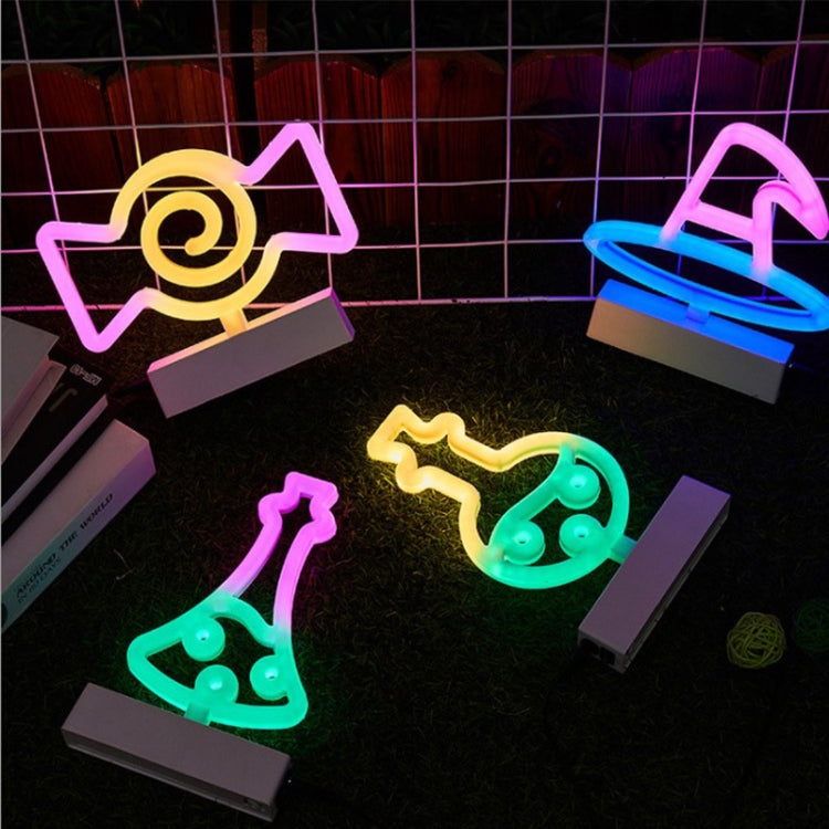 LED Neon Light Festive Atmosphere Decoration Lights Bar Shop Decoration Lights, Witch Hat, Broom Witch, Round Bottle, Long Bottle, Skull, Candy, Boo, Bat, Eye