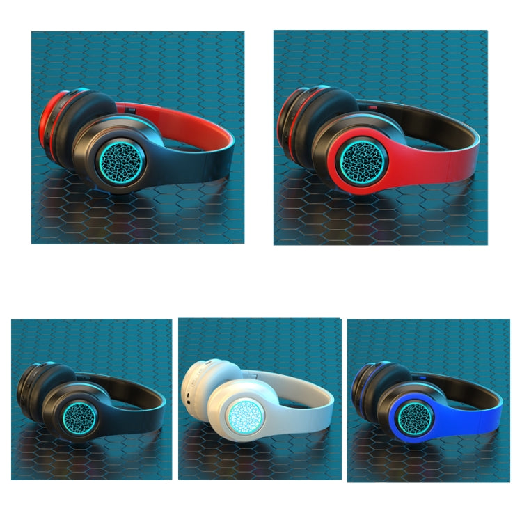 B39 Kabelloses Bluetooth-Headset Subwoofer Mit Atemlicht Unterstützt TF-Karte, Schwarz Rot, Rot Schwarz, Reines Schwarz, Reines Weiß, Blau Schwarz