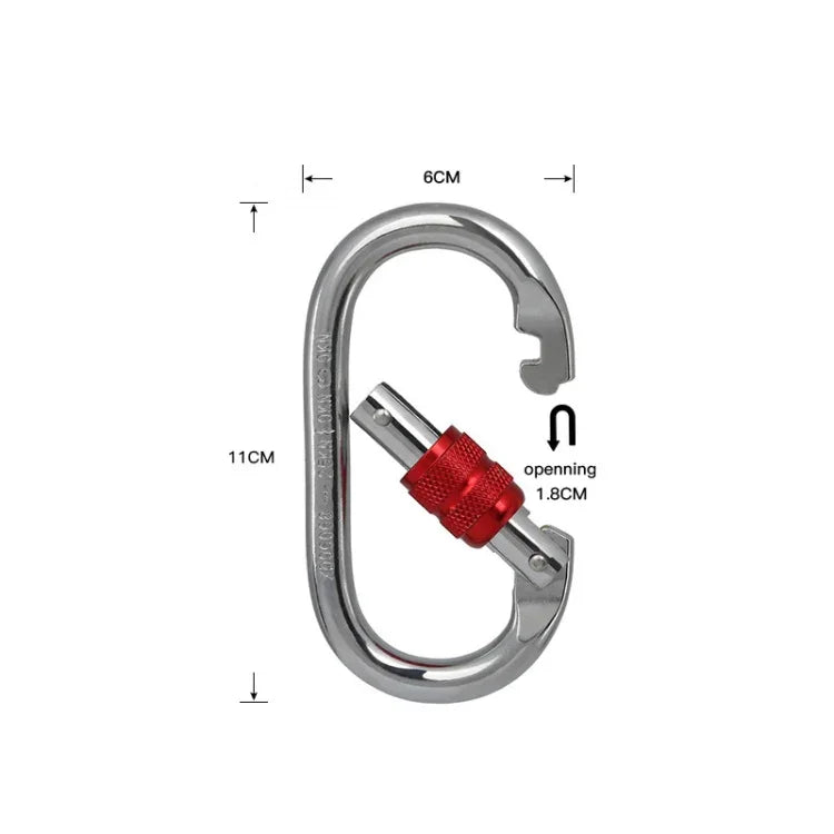 XINDA XDQ96068 Outdoor-Ausrüstung Klettern Hauptverschluss Karabiner O-förmiges Stahlschloss Drahtschnallenschloss, XINDA XDQ96068 (Schwarz), XINDA XDQ96068 (Silber Rot), XINDA XDQ96068 (Silber Blau)