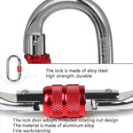 XINDA XDQ96068 Outdoor-Ausrüstung Klettern Hauptverschluss Karabiner O-förmiges Stahlschloss Drahtschnallenschloss, XINDA XDQ96068 (Schwarz), XINDA XDQ96068 (Silber Rot), XINDA XDQ96068 (Silber Blau)