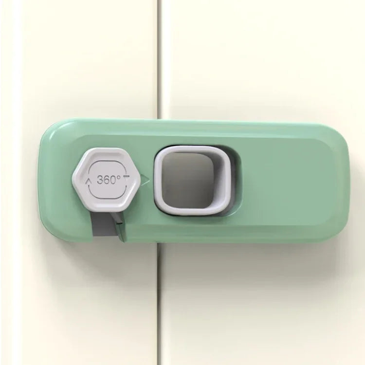Children Anti-pinch Hand-opening Door Safety Lock, Light Gray, Green