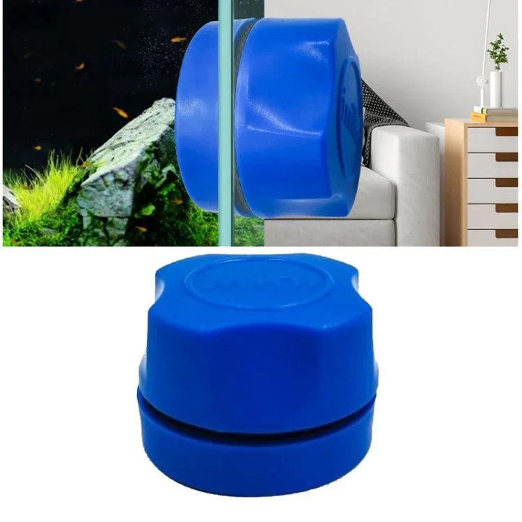 Doppelseitige magnetische Aquarien-Reinigungsbürste, Blau, Weiß, Schwarz