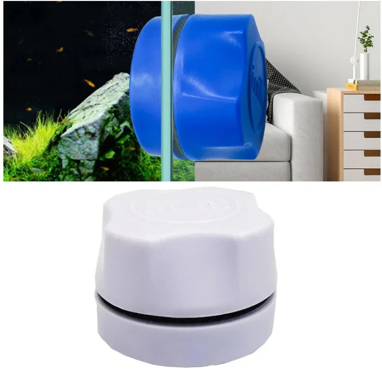 Doppelseitige magnetische Aquarien-Reinigungsbürste, Blau, Weiß, Schwarz