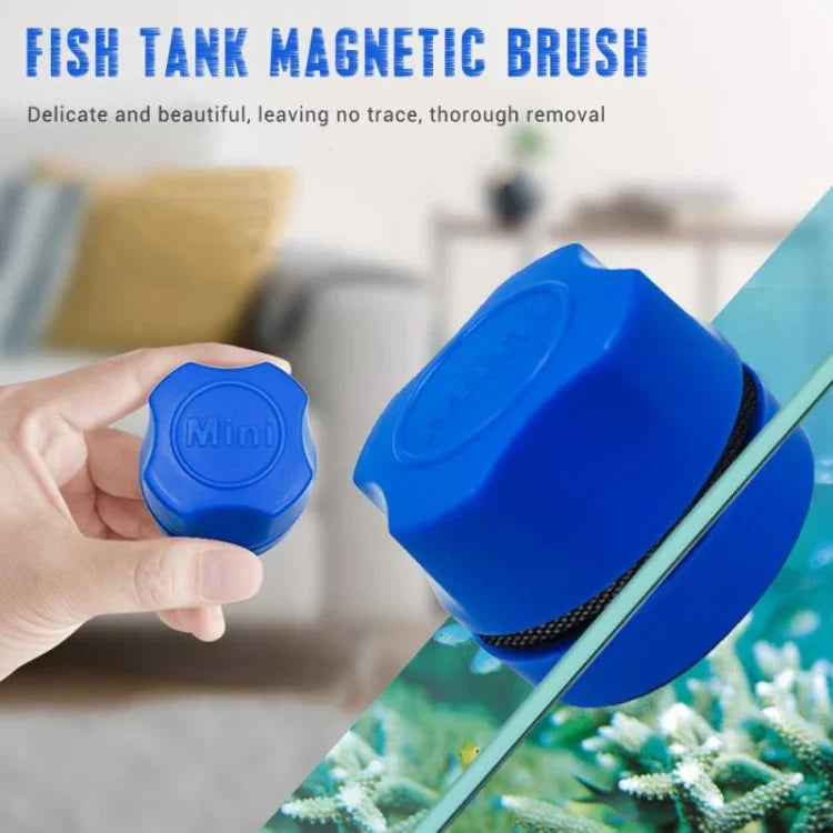 Doppelseitige magnetische Aquarien-Reinigungsbürste, Blau, Weiß, Schwarz