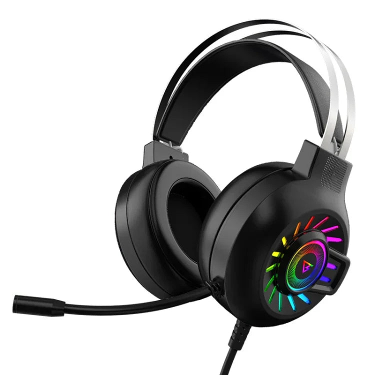 FOREV G97 RGB Leuchtendes kabelgebundenes Gaming-Headset mit Mikrofon, Spez.: 7.1 Kanal (Schwarz)