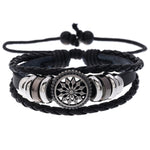 5 STK BX222 Sonnenblumen-Perlen Leder Persönlichkeit Strick Verstellbares Armband