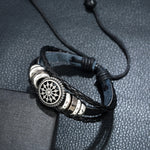 5 STK BX222 Sonnenblumen-Perlen Leder Persönlichkeit Strick Verstellbares Armband