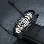 5 STK BX222 Sonnenblumen-Perlen Leder Persönlichkeit Strick Verstellbares Armband