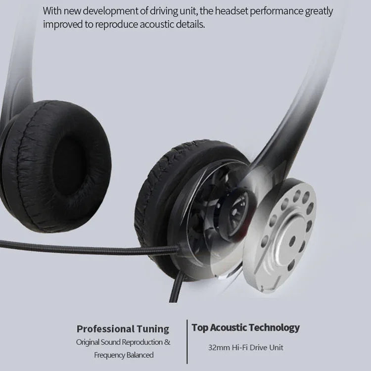 SOYTO SY490 Lehrbüro Netzwerkklasse Schüler Ausbildung Computer Headset, Stil:, Doppelte Ohr schwarze Trennung USB