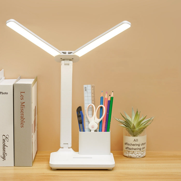 Doppelkopf Beleuchtung LED Lade-Schreibtischlampe, Stil:, Stecker-Version+Kabel, Wiederaufladbar 3600mAh+Kabel, Wiederaufladbar 4000mAh+Kabel