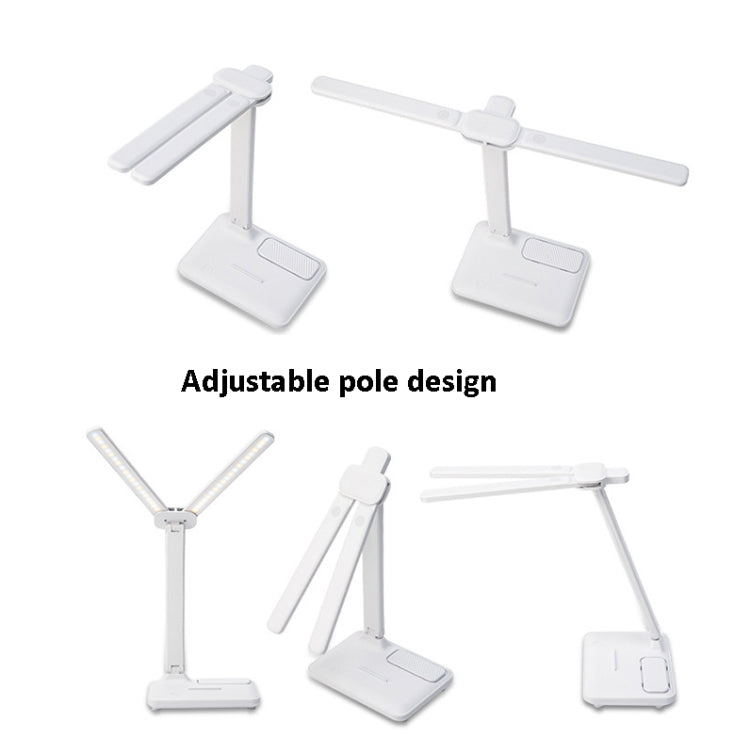 Doppelkopf Beleuchtung LED Lade-Schreibtischlampe, Stil:, Stecker-Version+Kabel, Wiederaufladbar 3600mAh+Kabel, Wiederaufladbar 4000mAh+Kabel