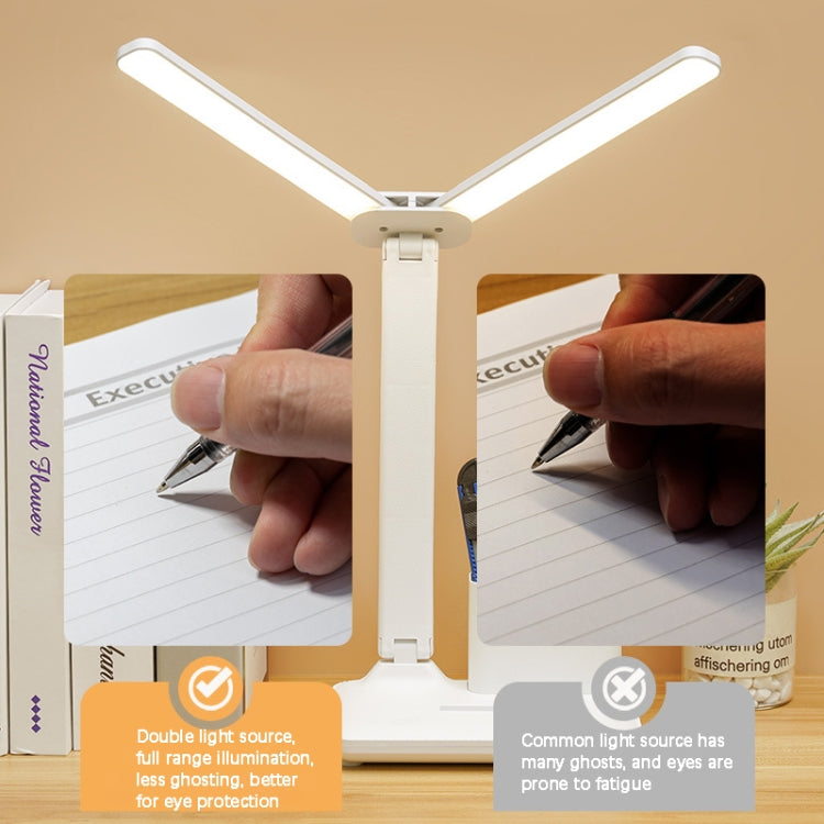 Doppelkopf Beleuchtung LED Lade-Schreibtischlampe, Stil:, Stecker-Version+Kabel, Wiederaufladbar 3600mAh+Kabel, Wiederaufladbar 4000mAh+Kabel
