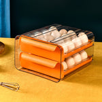 Haushalts-Doppelschicht-Schubladen-Eieraufbewahrungsbox, Orange, Weiß, Grau