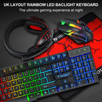 T-WOLF TF-800 4-in-1 Gaming-Set mit leuchtender Tastatur, Maus und Headset