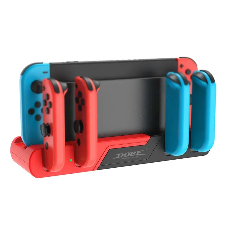 DOBE TNS-0122 4-in-1-Gamepad-Ladestation für Switch OLED, TNS-0122 Rot/Schwarz, TNS-0122 Weiß/Schwarz