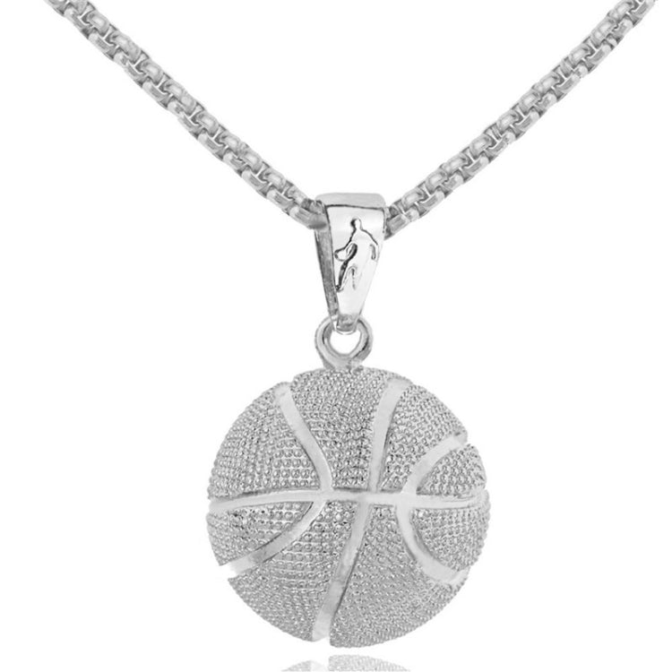 Three-Dimensional Sports Ball Pendant Necklace,Style: Women Rugby 18K Gold, Men Basketball White K, Men Football  18K Gold