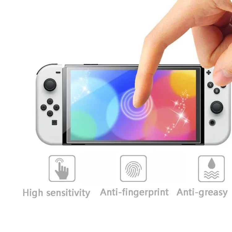 KJH NS-062 Anti-Fingerprint-Bildschirmschutzfolie für Nintendo Switch OLED-Konsolen, NS-062